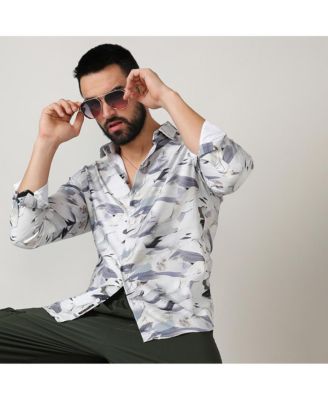 Men's Charcoal Grey Abstract Fade Shirt