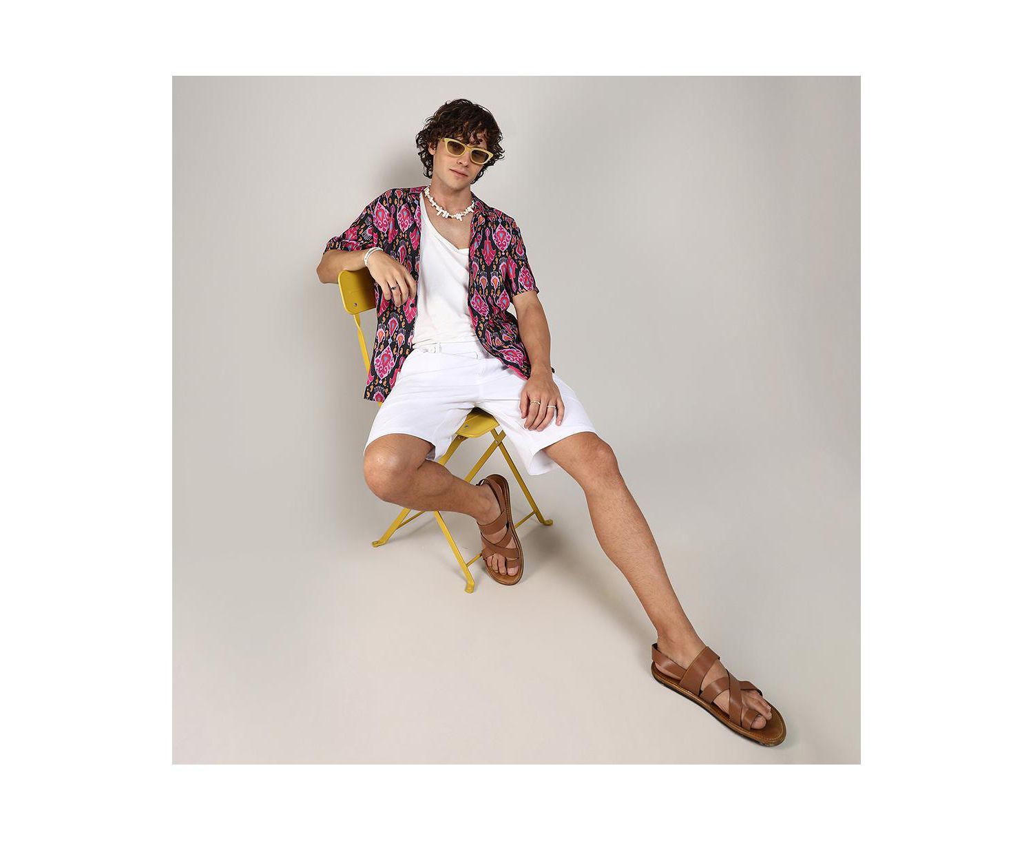 Men's Midnight Black & Light Pink Ethnic Shirt