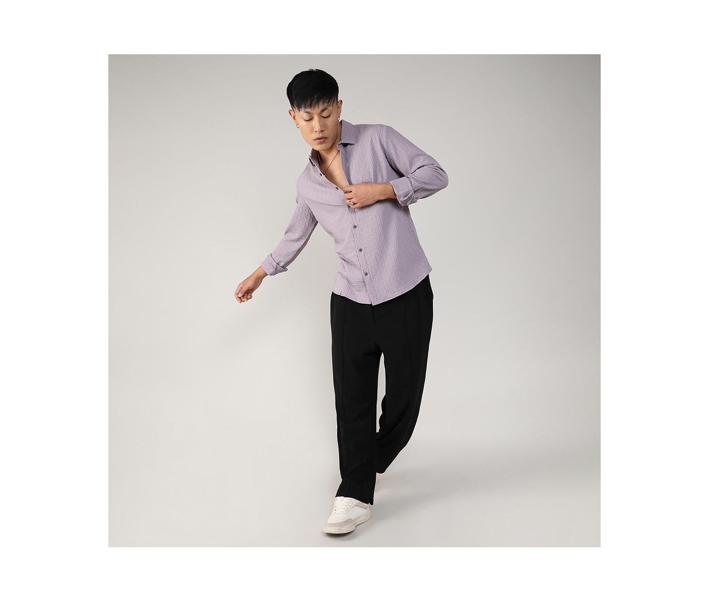 Мужская рубашка Cahoot Campus Sutra Lavender Textured Weave — фото 3
