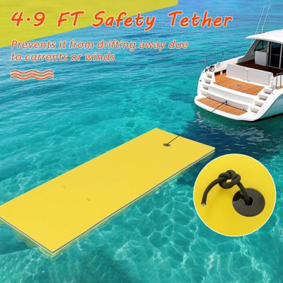 3-Layer Tear-Resistant Foam Floating Pad Island Water Sports Relaxing Orange