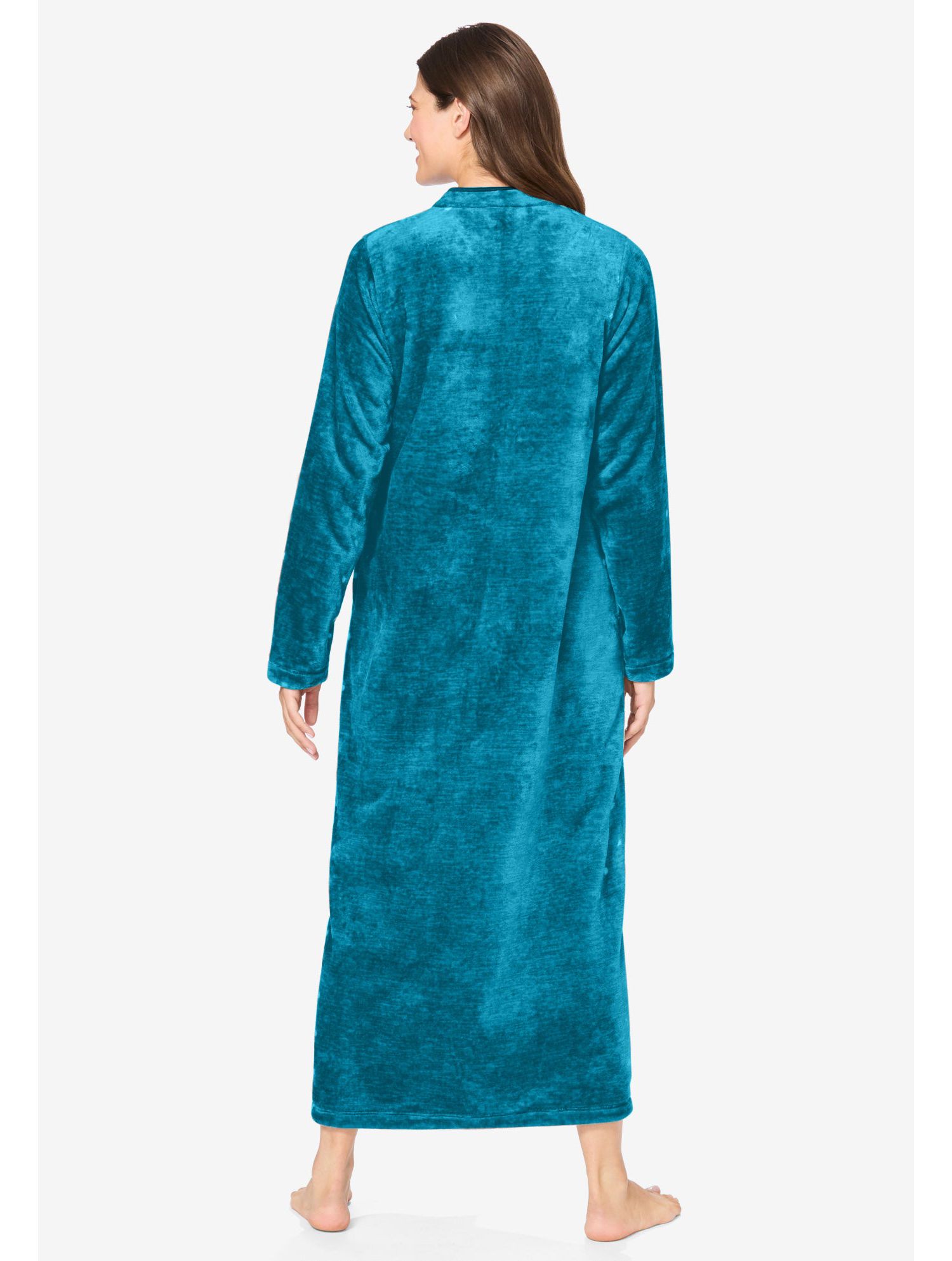 Women's Dreams and Co. Plush Zip-Front Robe