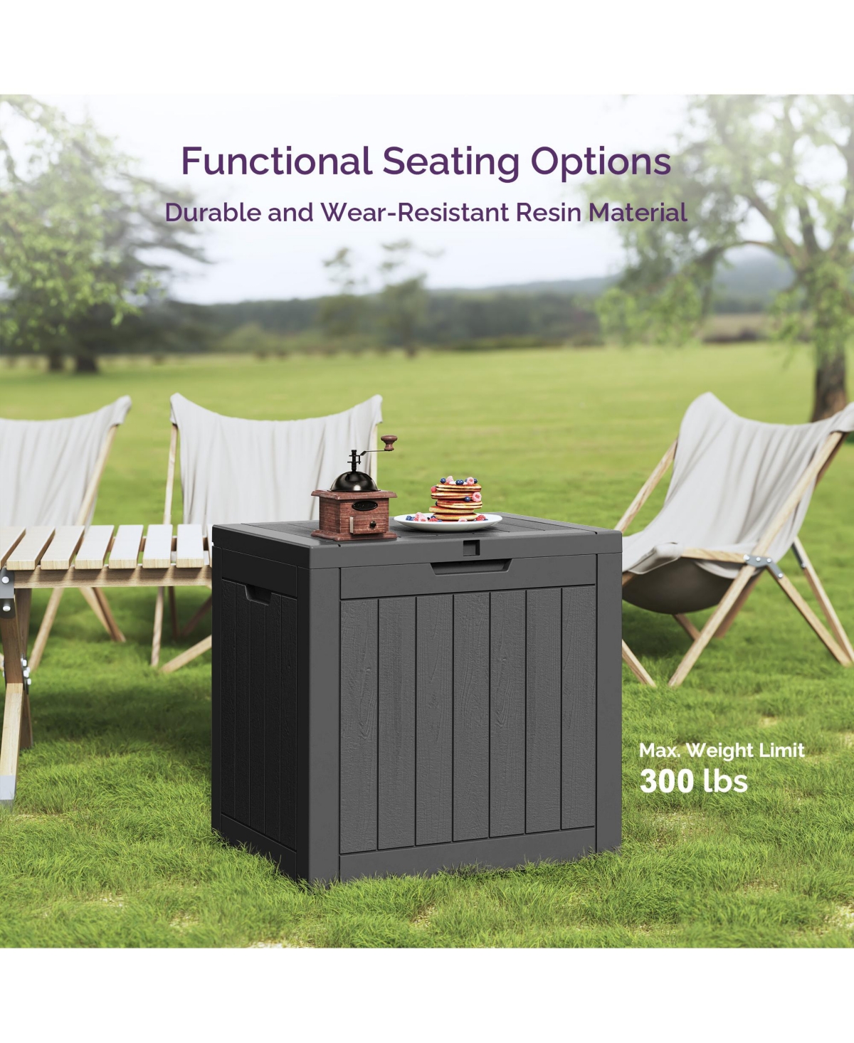 Sersper 30 Gallon Outdoor Patio Deck Storage Box Floor Decor