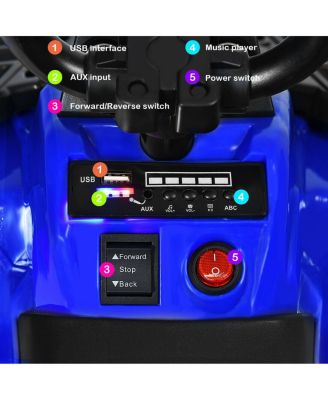 6V Battery Powered Kids Ride On ATV 4-Wheeler Quad w/ MP3 & LED Headlight Blue