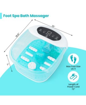 Foot Spa Massager Tub with Removable Pedicure Stone and Massage Beads-Turquoise