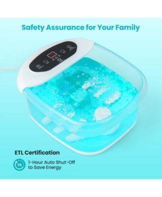 Foot Spa Massager Tub with Removable Pedicure Stone and Massage Beads-Turquoise