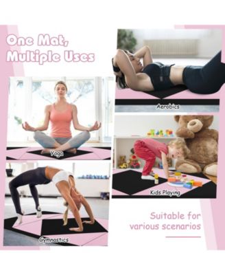 8 Feet PU Leather Folding Gymnastics Mat with Hook and Loop Fasteners