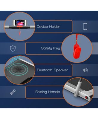 2-in-1 Folding Treadmill with Remote Control and LED Display-Silver