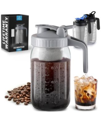 Premium Cold Brew Coffee Maker - 32oz Mason Jar With Leak-Proof Lid & Extra Thick Glass