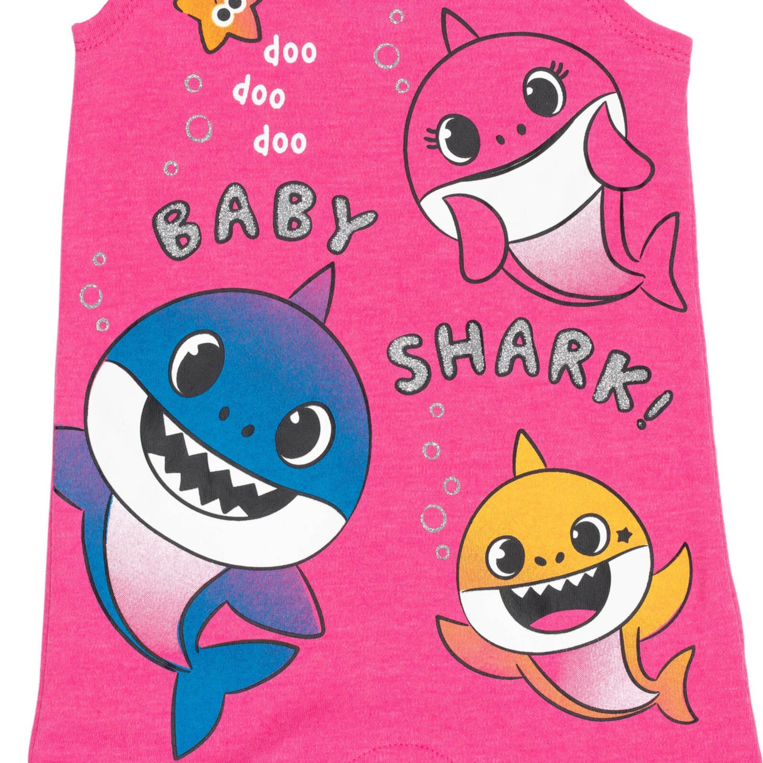 Baby Girls Pinkfong Shark Snap Romper and Headband