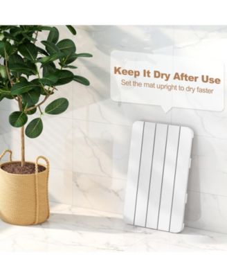 Waterproof HIPS Spa Shower Mat for Bathroom with Non Slip Foot Pads-White