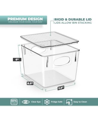 8 Pack Medium Clear Acrylic Storage Bins with Lids - Perfect for Kitchen, Pantry, Home Organization, and Storage