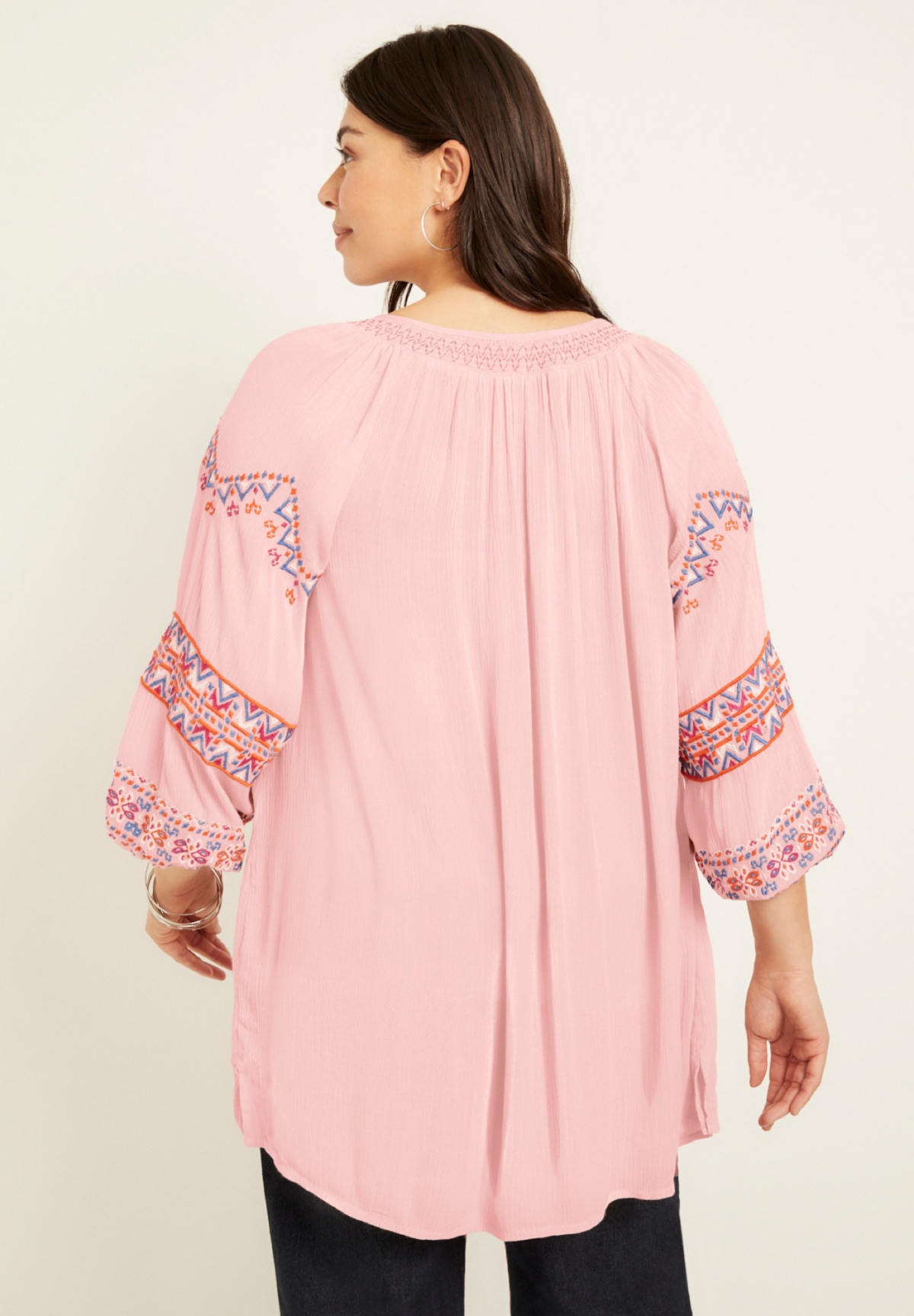 June + Vie Plus Size June + Vie Embroidered Peasant Blouse