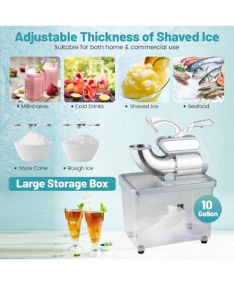 660LBS/H Commercial Ice Crusher with Dual Blades Safety On/Off Switch for Home