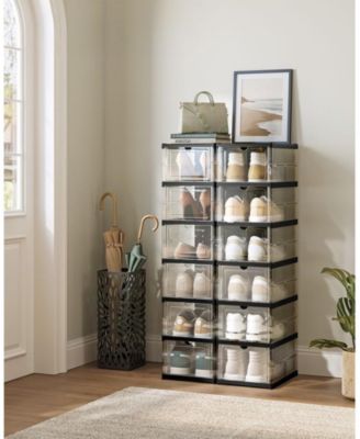 Stackable Shoe Boxes for Efficient and Customizable Footwear Storage Solutions