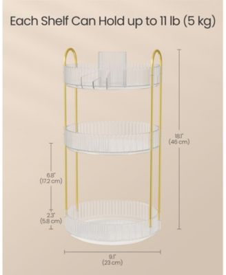 3-Tier Round Rotating Skincare Organizer for Bathroom Countertops
