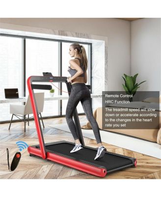 4.75HP 2 In 1 Folding Treadmill with Remote APP Control-Red