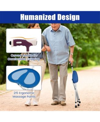 Lightweight Adjustable Folding Cane Seat with Light-Blue