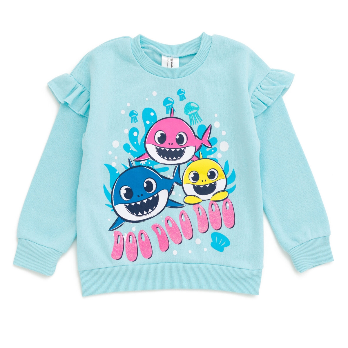 Pinkfong Baby Girls Baby Shark Pullover Fleece Sweatshirt and Pants Outfit Set to (12 Months - 5T)
