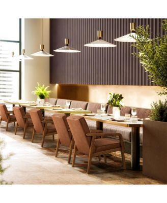 Mid-Century Faux Leather Upholstered Accent Chair Dark Brown