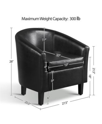 Faux Leather Accent Chair Black