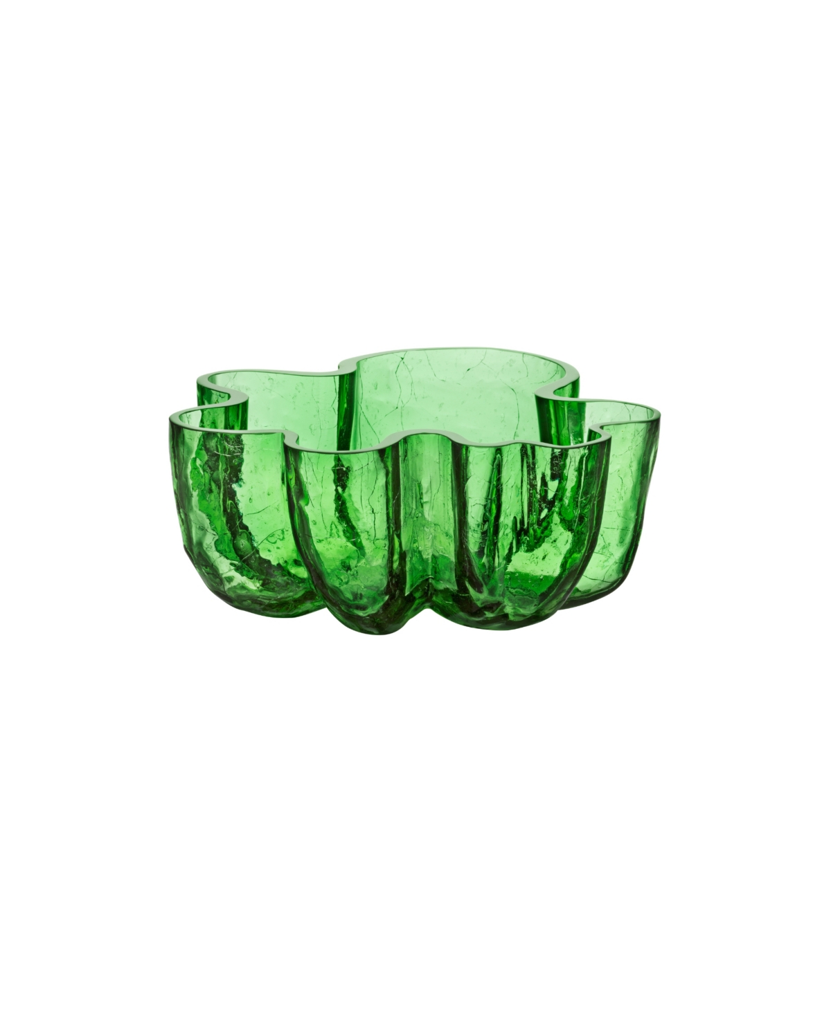 4'' Crackle Crystal Glass Decor Bowl - Green