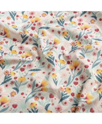 Premium Ceramic Leaves Botanical Print Ultra Soft Microfiber 4-Pc. Sheet Set