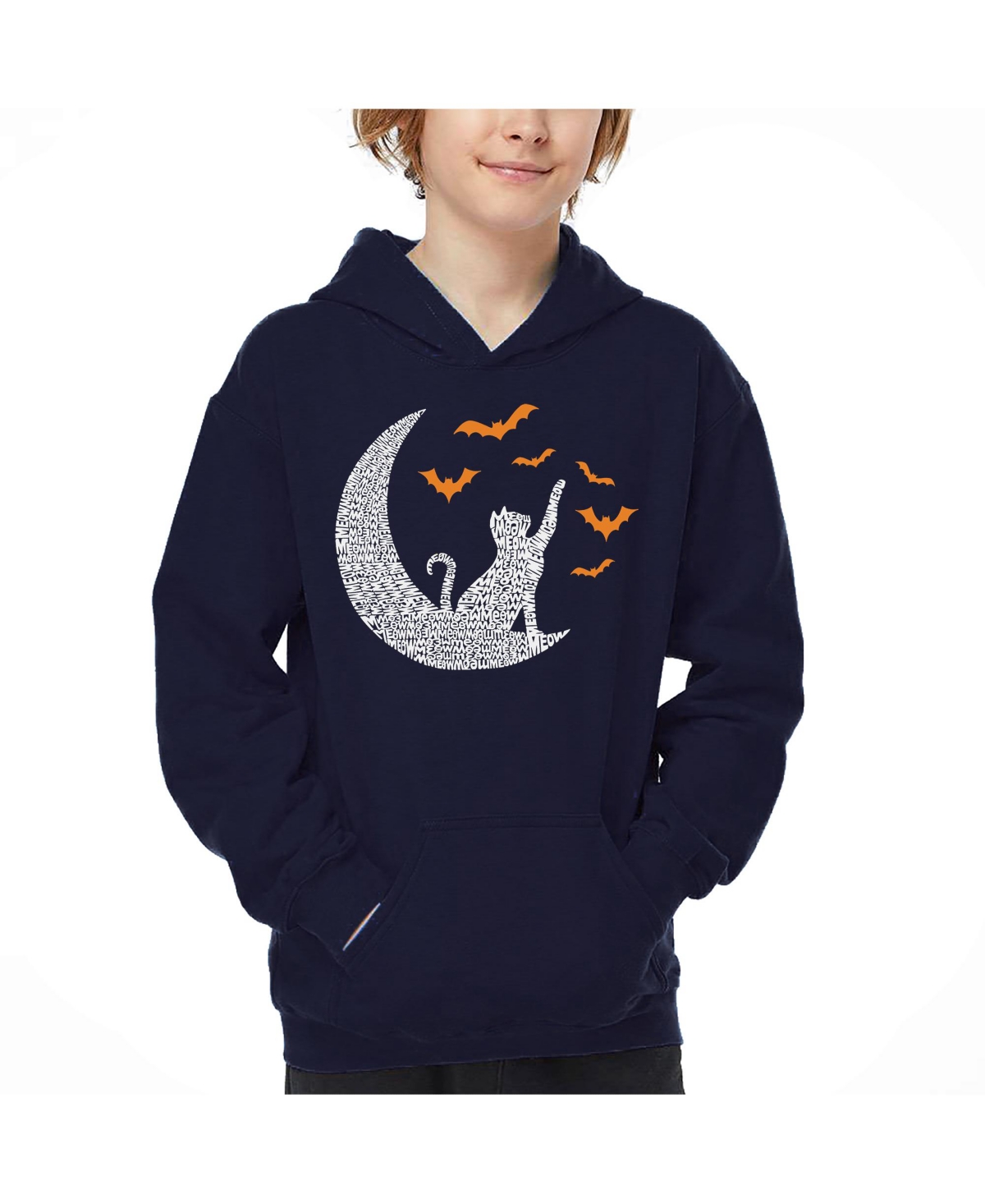 La Pop Art Boys Lunar Bats Word Art Hooded Sweatshirt