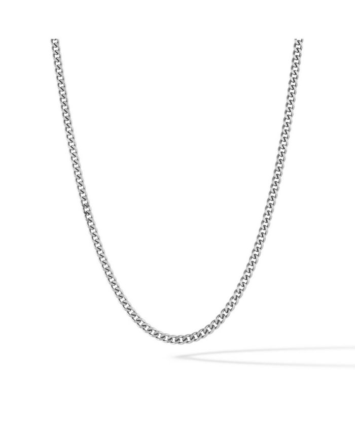 Vincero Men's Cuban Chain — 3mm Silver Curb Link Necklace 22"