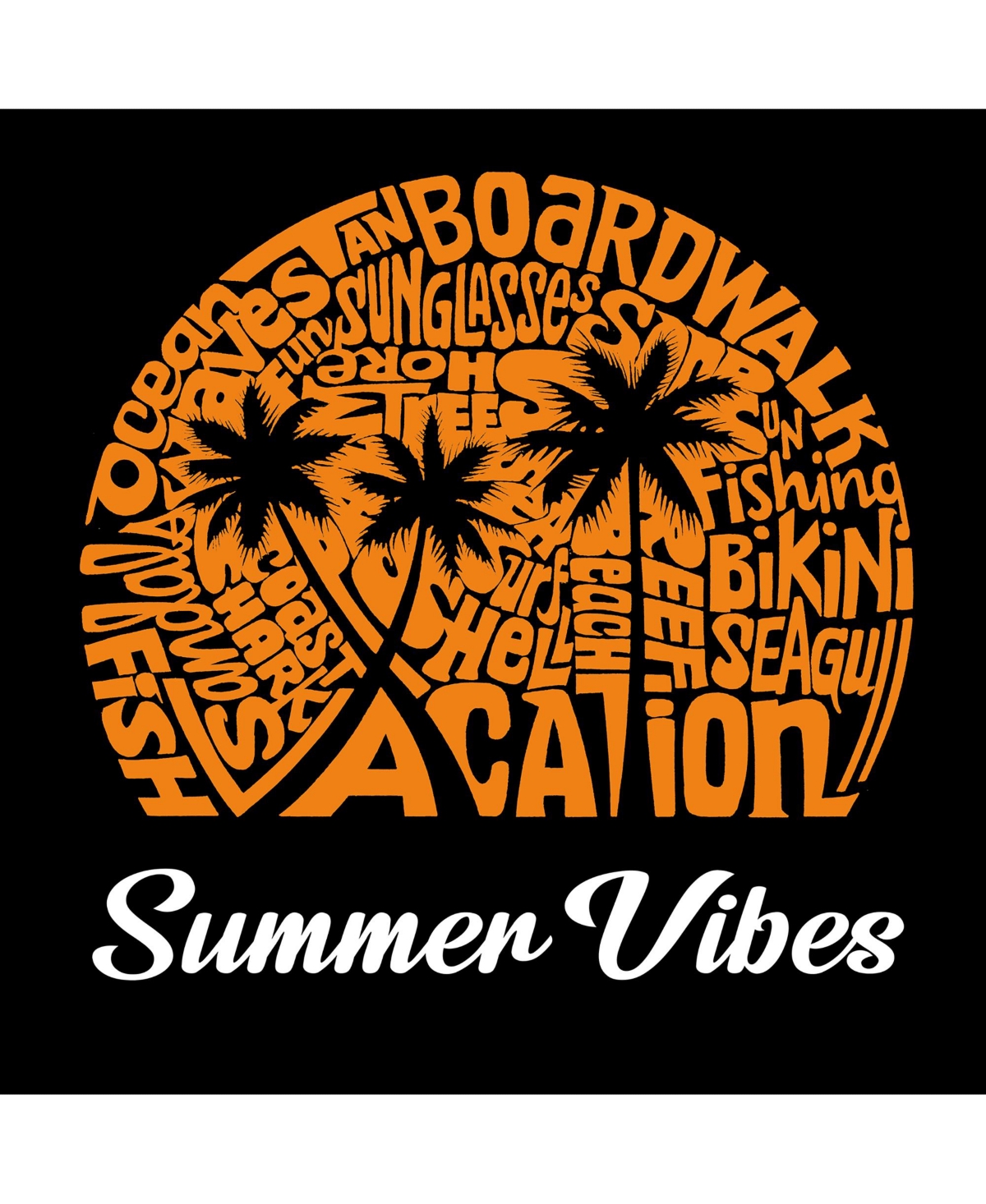 La Pop Art Boys Summer Vibes Word Art Crewneck Sweatshirt