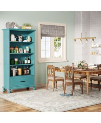 6-Shelf Bookcase with Drawer, 71 Inch Tall Floor Standing Bookshelf with Solid Wood Legs, 6-Tier Large Open Display Storage Book Shelf for Living Room, Home Office