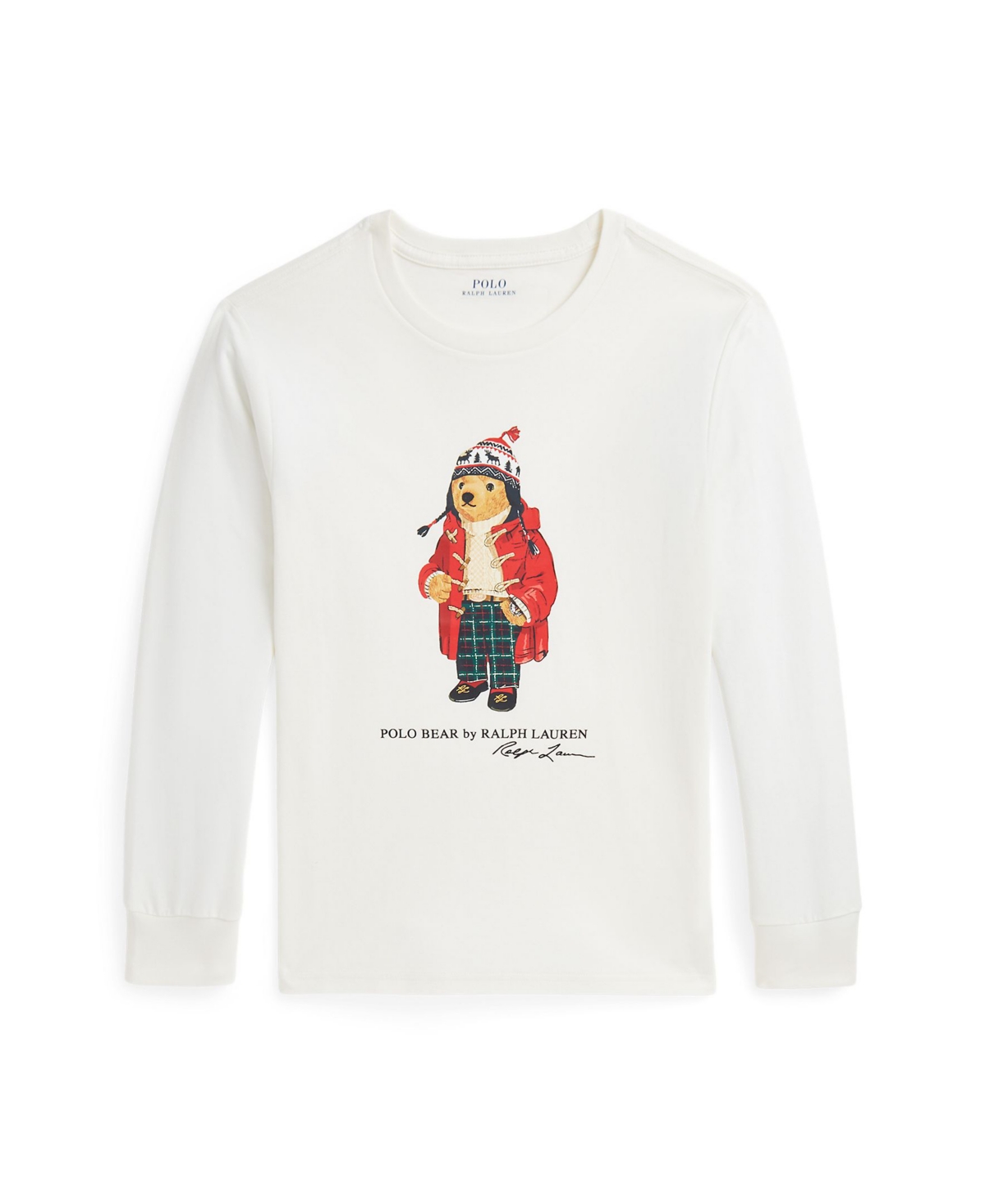 Polo Ralph Lauren Big Boys Polo Bear Cotton Long Sleeve Tee - Nevis Ho24 Bear