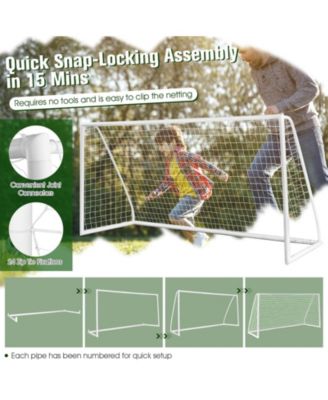 12 x 6 Feet Soccer Goal with Strong PVC Frame and High-Strength Netting