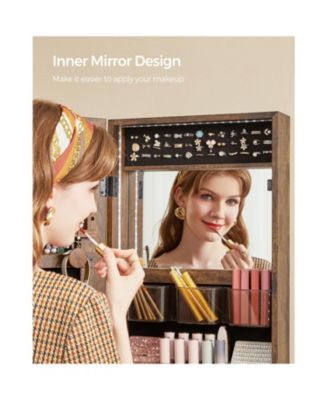 Jewelry Cabinet Armoire with Mirror for Elegant Accessory Storage