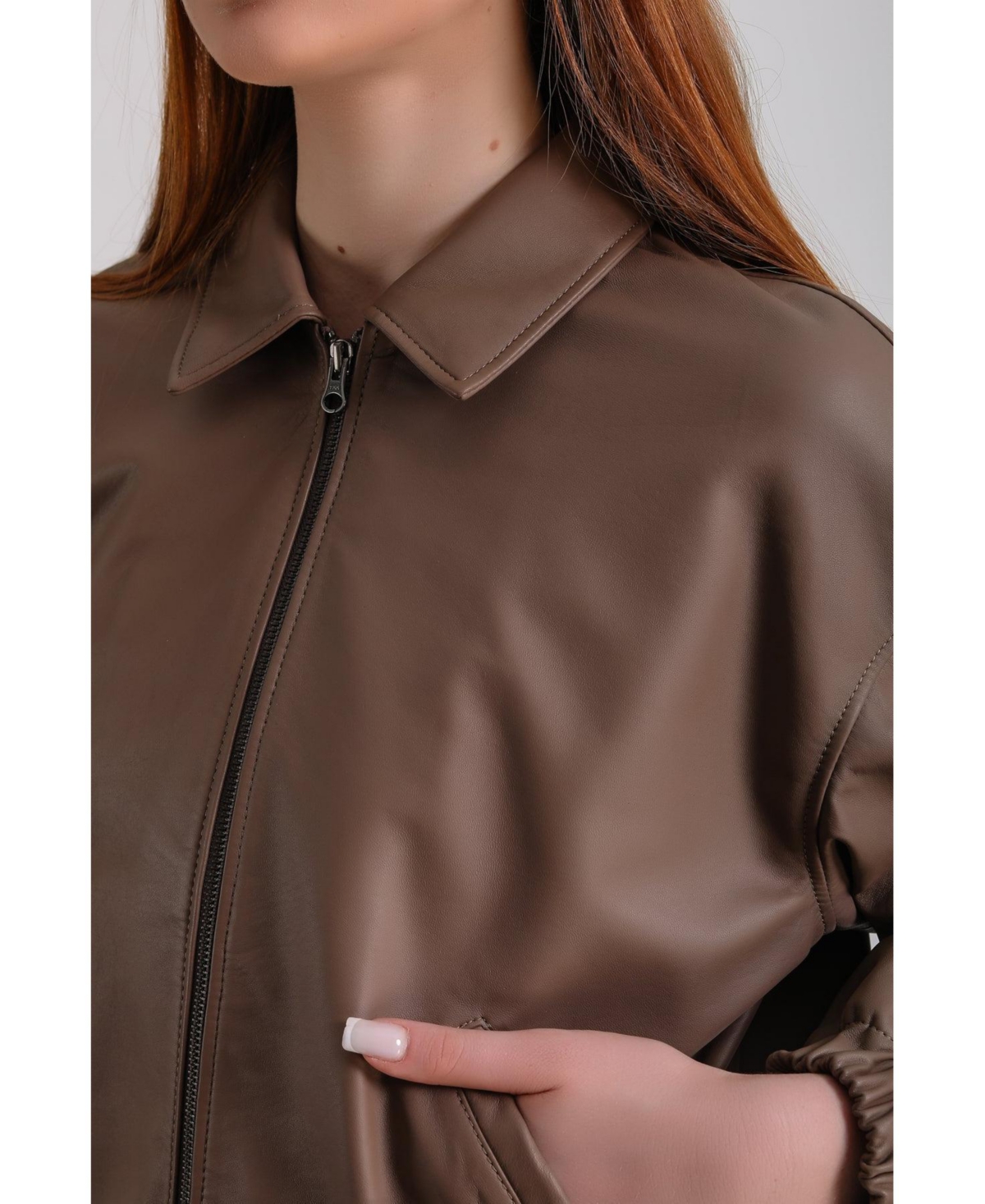 Furniq Uk Women's Leather Jacket,- Brown