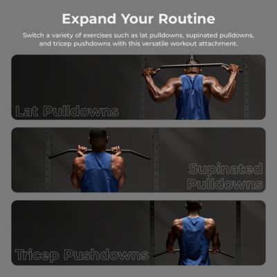 Sunny & Health Fitness LAT Pulldown Bar Attachment for Pulley Cable Machine, Up to 300LBs Support