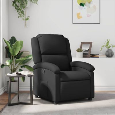 1 piece Real Leather Black Recliner Chair