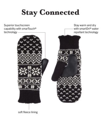 Isotoner Signature Nordic Fair Isle Water Repellent Knit Mittens