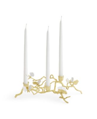 Butterfly Ginkgo Gold Low Candleholders