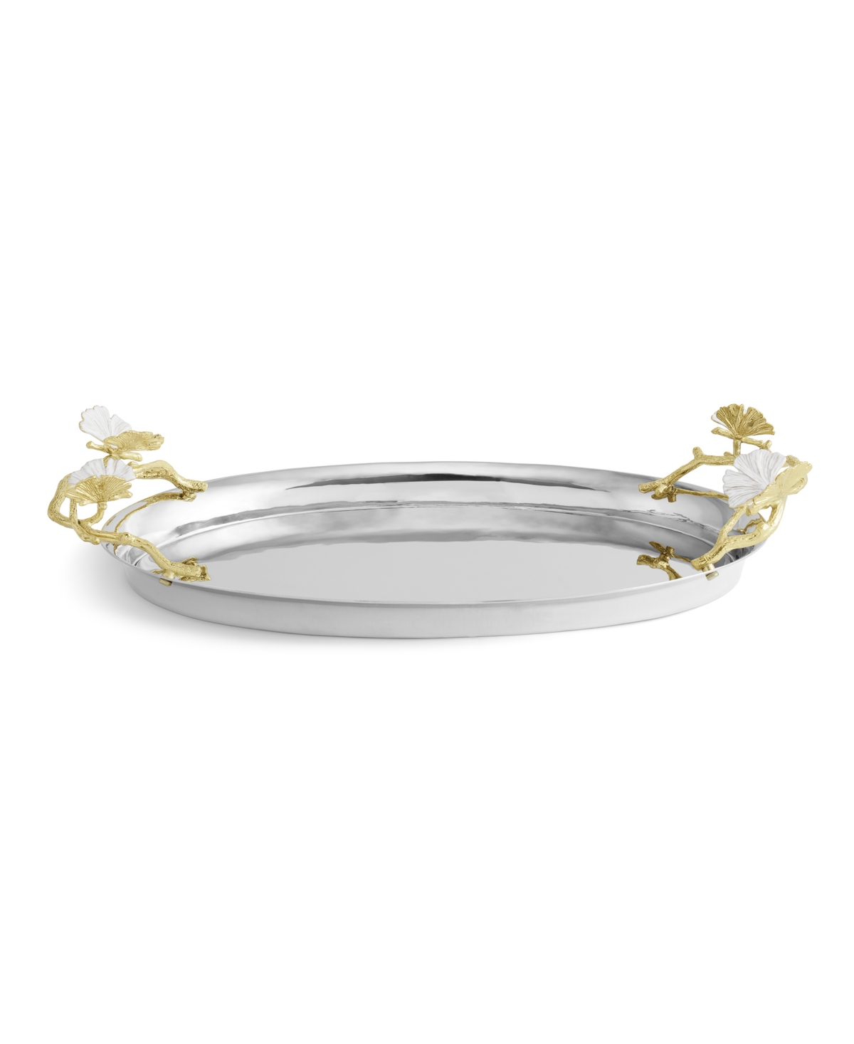 Michael Aram Butterfly Ginkgo White And Gold Medium Tray In No Color