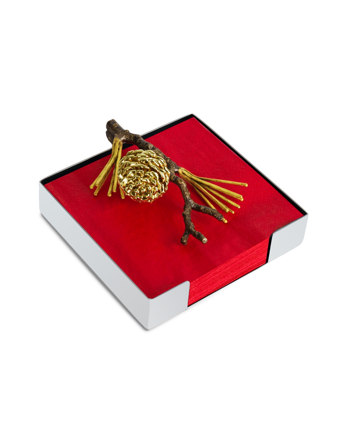 Michael Aram Pinecone Cocktail Napkin Holder, 5.24" X 5.24" In No Color