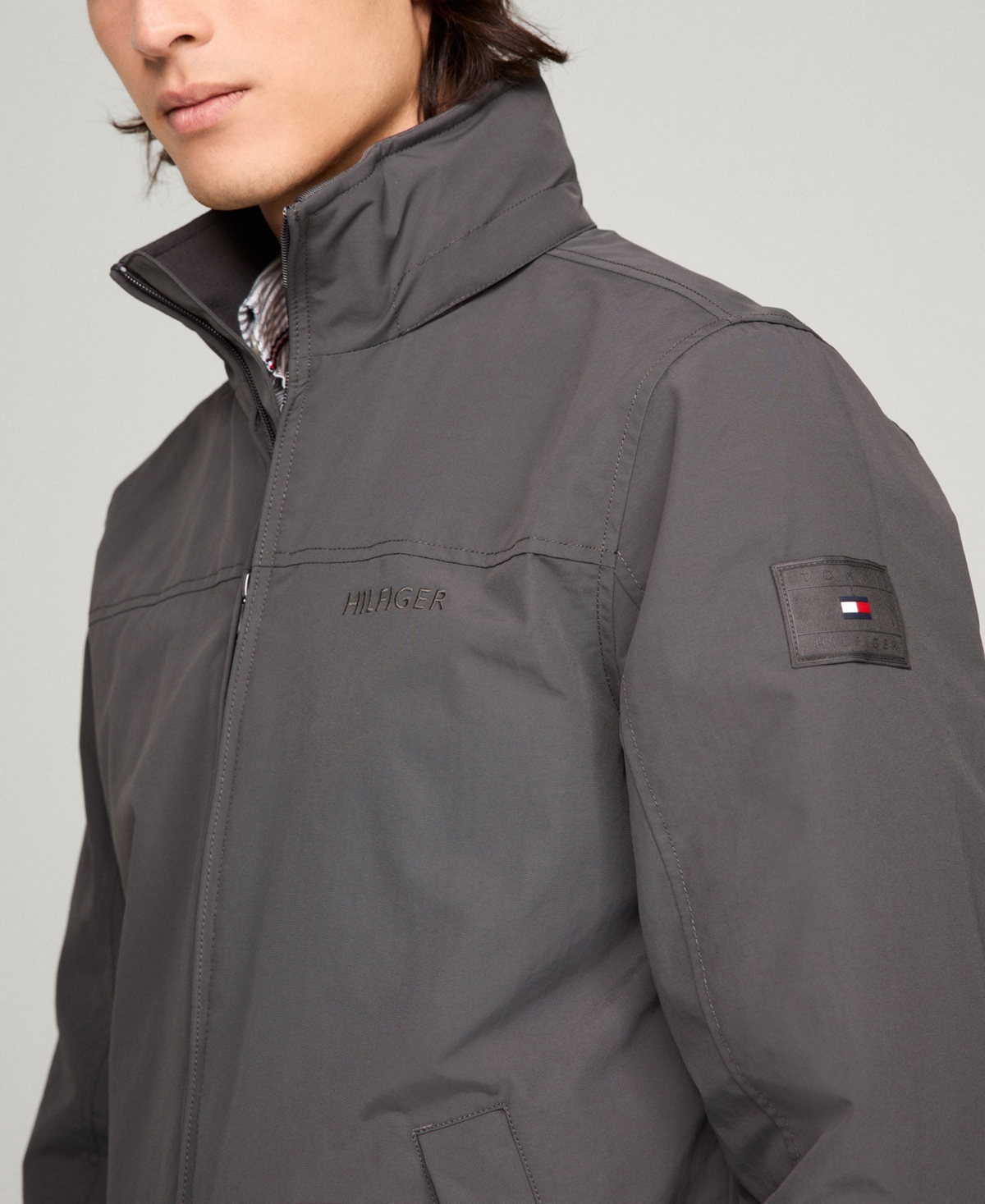 Tommy Hilfiger Men's Regatta Water Resistant Jacket In Gray