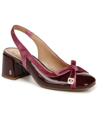 Sam and Libby Women's Giselle Block Heel Slingback Pumps - Macy's