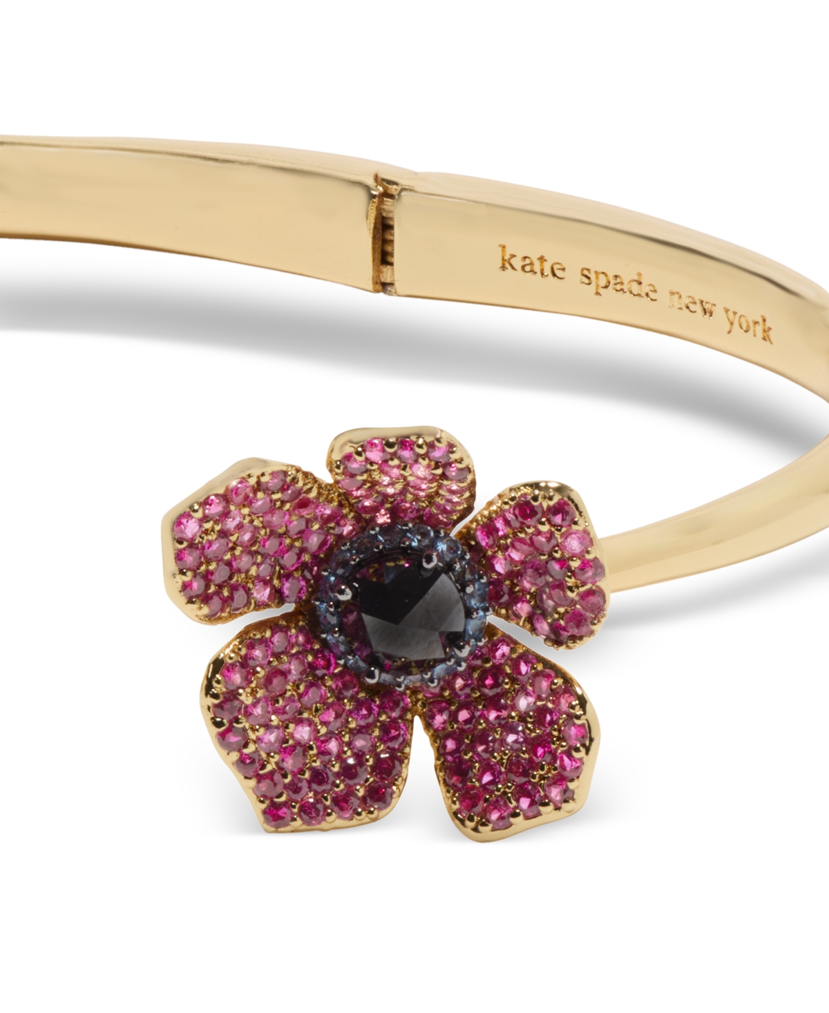 Kate Spade New York Gold-Tone Color Cubic Zirconia Poppy Cuff Bracelet
