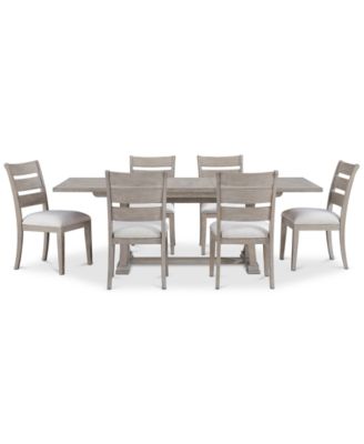 Sadie 7-Pc. Rectangular Dining Set (Table &amp; 6 Ladder Back Chairs), Created for Macy&#39;s