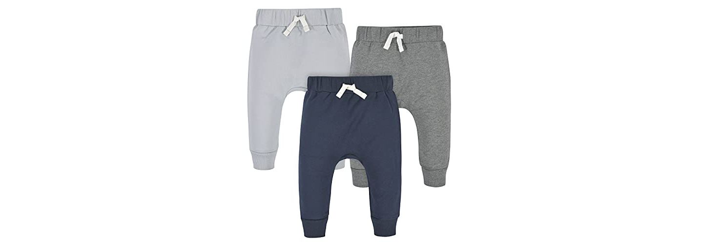 Брюки Gerber Navy and Grey Premium Joggers, 3-Pack для мальчиков-малышей, цвет: Тёмно-синий — фото 4