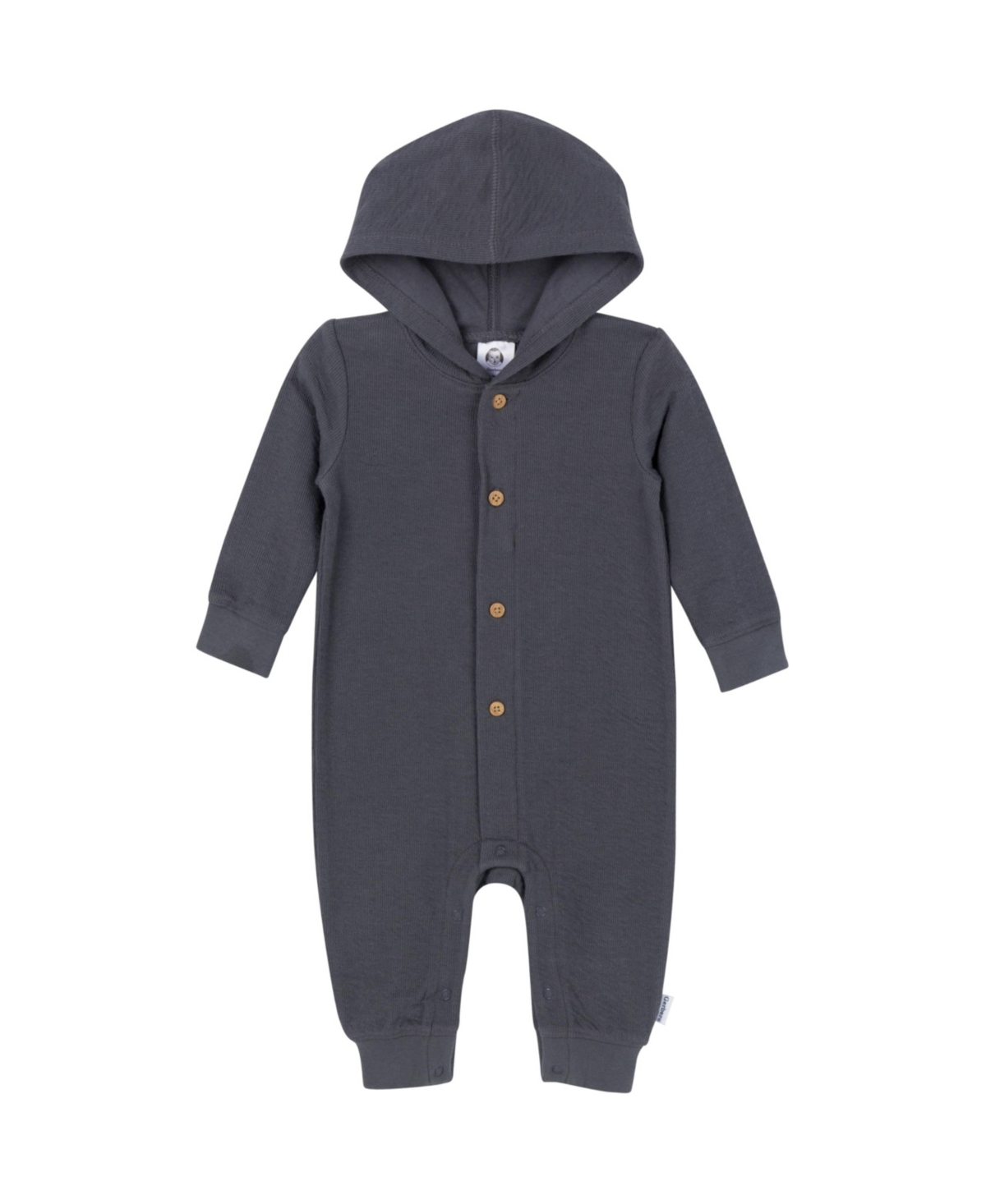 Gerber Baby Boys Hooded Romper,- Charcoal