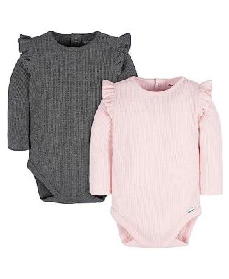 Onesies Baby Girls Long Sleeve Bodysuits, 2-pack