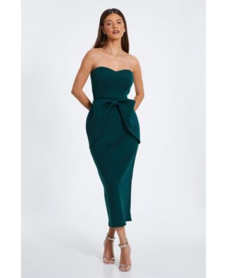 QUIZ Women's Scuba Bow Maxi Dress - Macy's