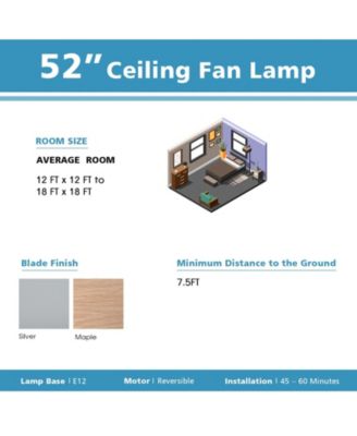 Wooden Blades and Remote Control 52 Inches Ceiling Fan
