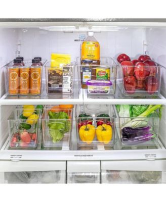 2 Pack Small Clear Acrylic Storage Bins - for Kitchen, Cabinet Organizer, Pantry & Refrigerator